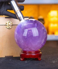 Qủa Cầu Phong Thủy Đá Thạch Anh Tím 2.14kg - 11.5cm - M2649