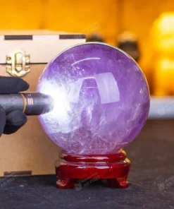 Qủa Cầu Phong Thủy Đá Thạch Anh Tím 2.14kg - 11.5cm - M2649