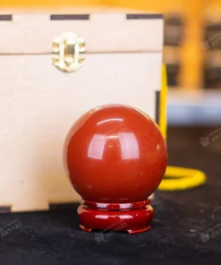 Qủa cầu ngọc bích | quả cầu ngọc bích đỏ 0.57kg - 7.5cm - M2734