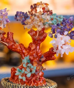 Cây Tài Lộc Đá Thạch Anh Đa Sắc 25cm