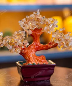 Cây thạch anh vàng 16cm M2733 | Cây đá thạch anh