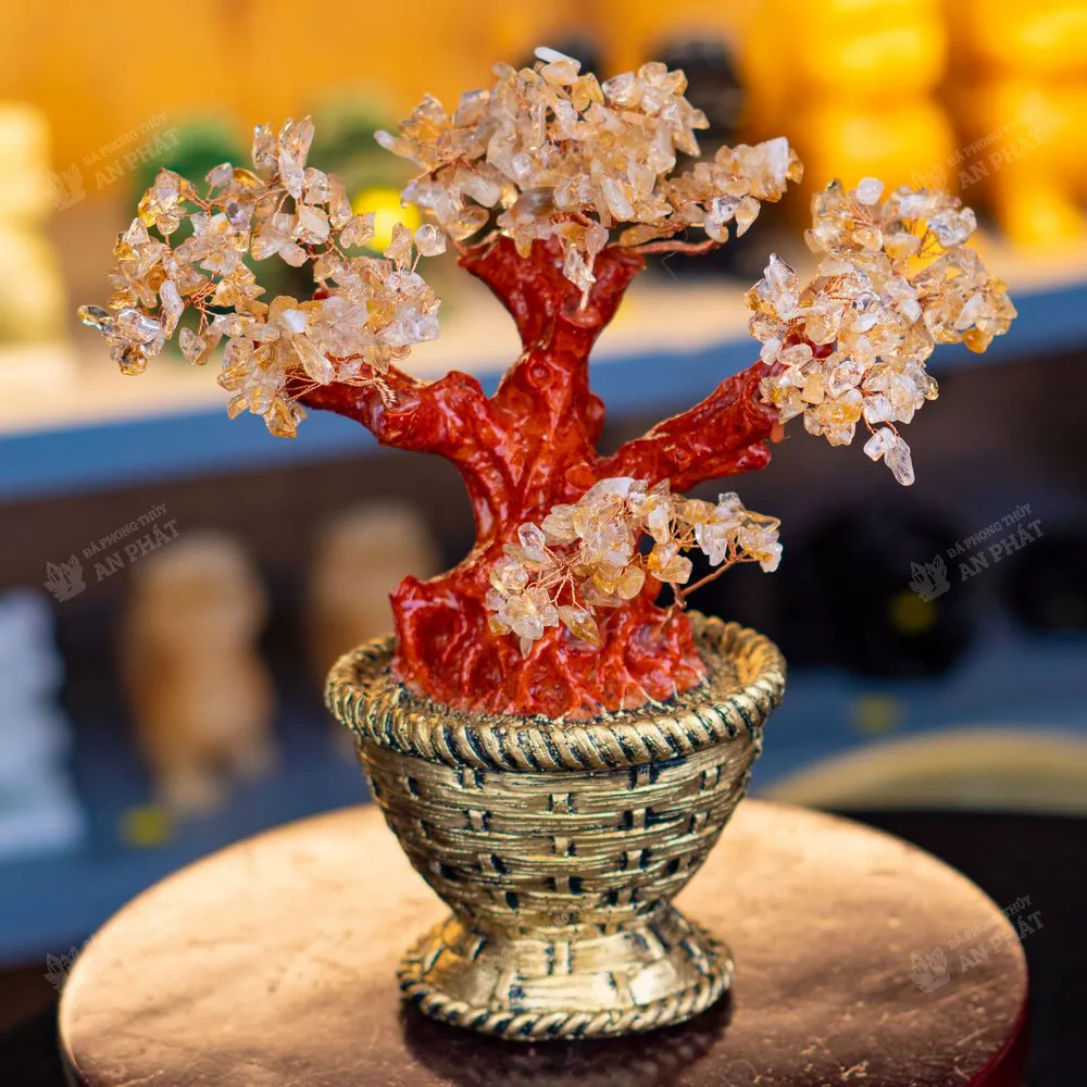 Cây thạch anh vàng 25cm M2732 | Cây đá thạch anh