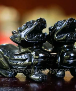 Cặp Tỳ Hưu Obsidian Đen - 10cm - M1490