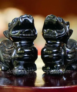 Cặp Tỳ Hưu Obsidian Đen - 10cm - M1490