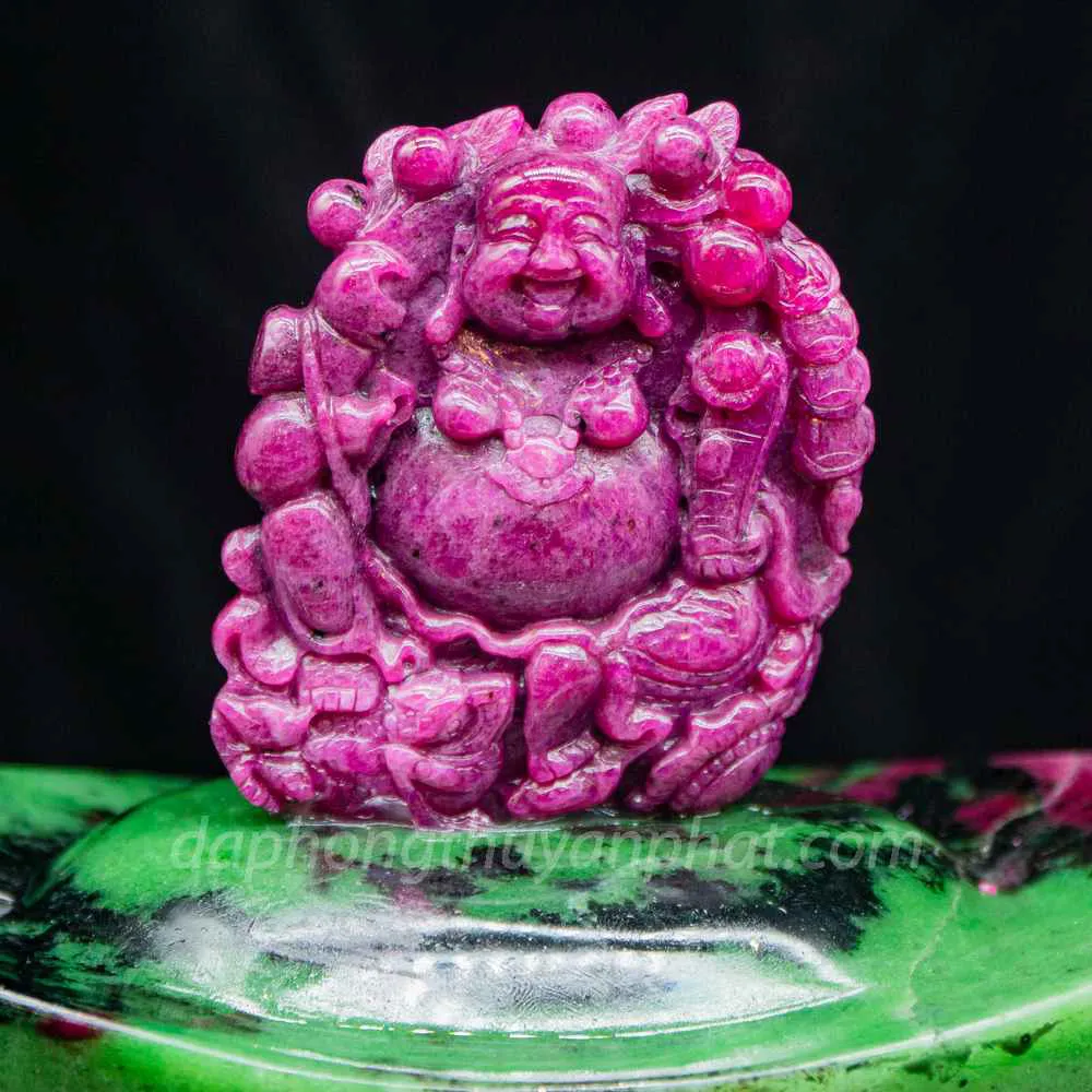 Mặt Phật Bản Mệnh | Mặt Phật Di Lạc Đá Ruby M2427