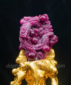 Mặt Phật Bản Mệnh | Mặt Đá Ruby Hình Rồng M2427