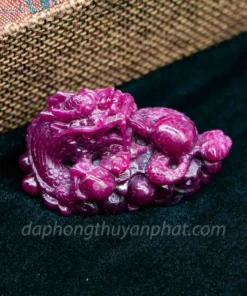 Mặt Phật Bản Mệnh | Mặt Đá Ruby Hình Rồng M2375 - 70,5g