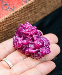 Mặt Phật Bản Mệnh | Mặt Đá Ruby Hình Rồng M2375 - 70,5g
