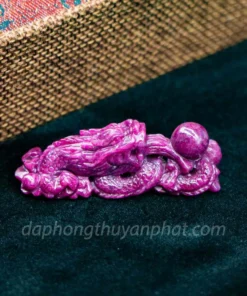 Mặt Phật Bản Mệnh | Mặt Đá Ruby Hình Rồng M2371 - 35g