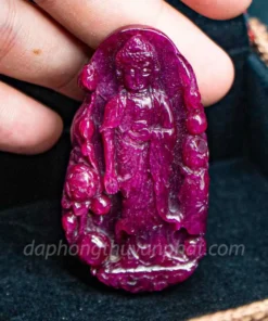 Mặt Phật Bản Mệnh | Mặt Phật A Di Đà Đá Ruby M2373 - 40,5g