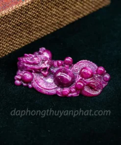 Mặt Phật Bản Mệnh | Mặt Đá Ruby Hình Rồng M2375 - 46g