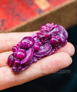 Mặt Phật Bản Mệnh | Mặt Đá Ruby Hình Rồng M2375 - 46g