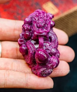 Mặt Phật Bản Mệnh | Mặt Đá Ruby Hình Rồng M2375 -86,3g