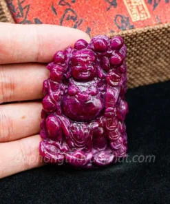 Mặt Phật Bản Mệnh | Mặt Phật Di Lạc Đá Ruby M2375 - 88,5g