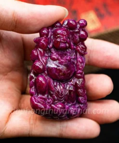 Mặt Phật Bản Mệnh | Mặt Phật Di Lạc Đá Ruby M2375 - 88,5g
