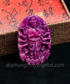 Mặt Phật Bản Mệnh | Mặt Phật Thiên Thủ Thiên Nhãn Đá Ruby Đỏ M2375 - 58,4g