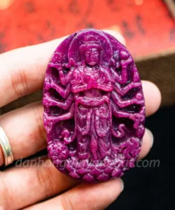 Mặt Phật Bản Mệnh | Mặt Phật Thiên Thủ Thiên Nhãn Đá Ruby Đỏ M2375 - 58,4g