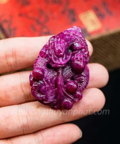 Mặt Phật Bản Mệnh | Mặt Đá Ruby Hình Rồng M2372 - 32,8g
