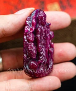 Mặt Phật Bản Mệnh | Mặt A Di Đà Đá Ruby Đỏ M2373 - 48,1g