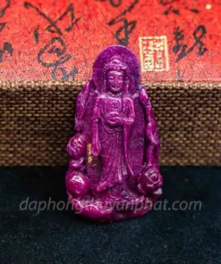 Mặt Phật Bản Mệnh | Mặt A Di Đà Đá Ruby Đỏ M2373 - 44g