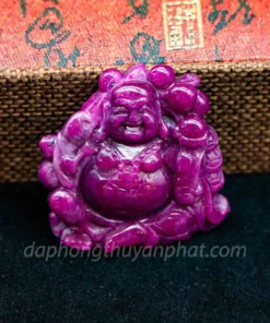 Mặt Phật Bản Mệnh | Mặt Phật Di Lạc Đá Ruby M2372 - 51g