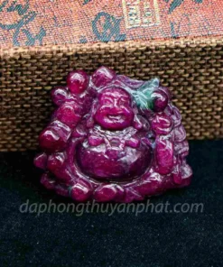 Mặt Phật Bản Mệnh | Mặt Phật Di Lạc Đá Ruby M2371 - 29,7g