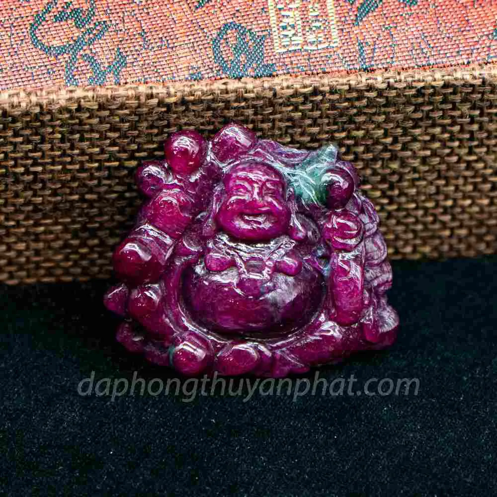 Mặt Phật Bản Mệnh | Mặt Phật Di Lạc Đá Ruby M2371 - 29,7g