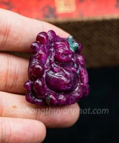 Mặt Phật Bản Mệnh | Mặt Phật Di Lạc Đá Ruby M2371 - 29,7g