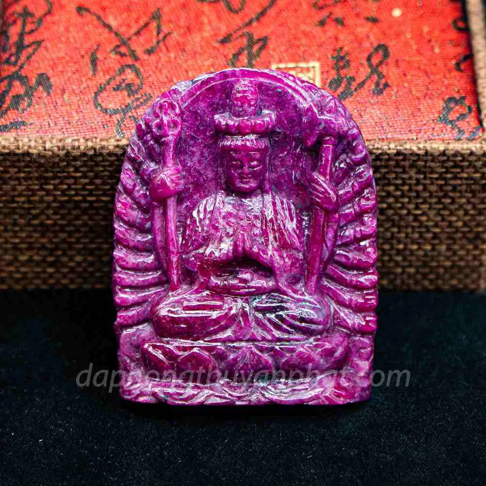 Mặt Phật Bản Mệnh | Mặt Phật Thiên Thủ Thiên Nhãn Đá Ruby M2427 - 96,6g