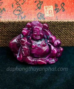 Mặt Phật Bản Mệnh | Mặt Phật Di Lạc Đá Ruby M2375 -70g