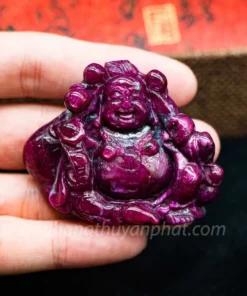Mặt Phật Bản Mệnh | Mặt Phật Di Lạc Đá Ruby M2375 -70g