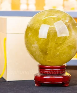 Quả Cầu Phong Thủy Đá Thạch Anh Vàng 5A 6.96kg - 16cm