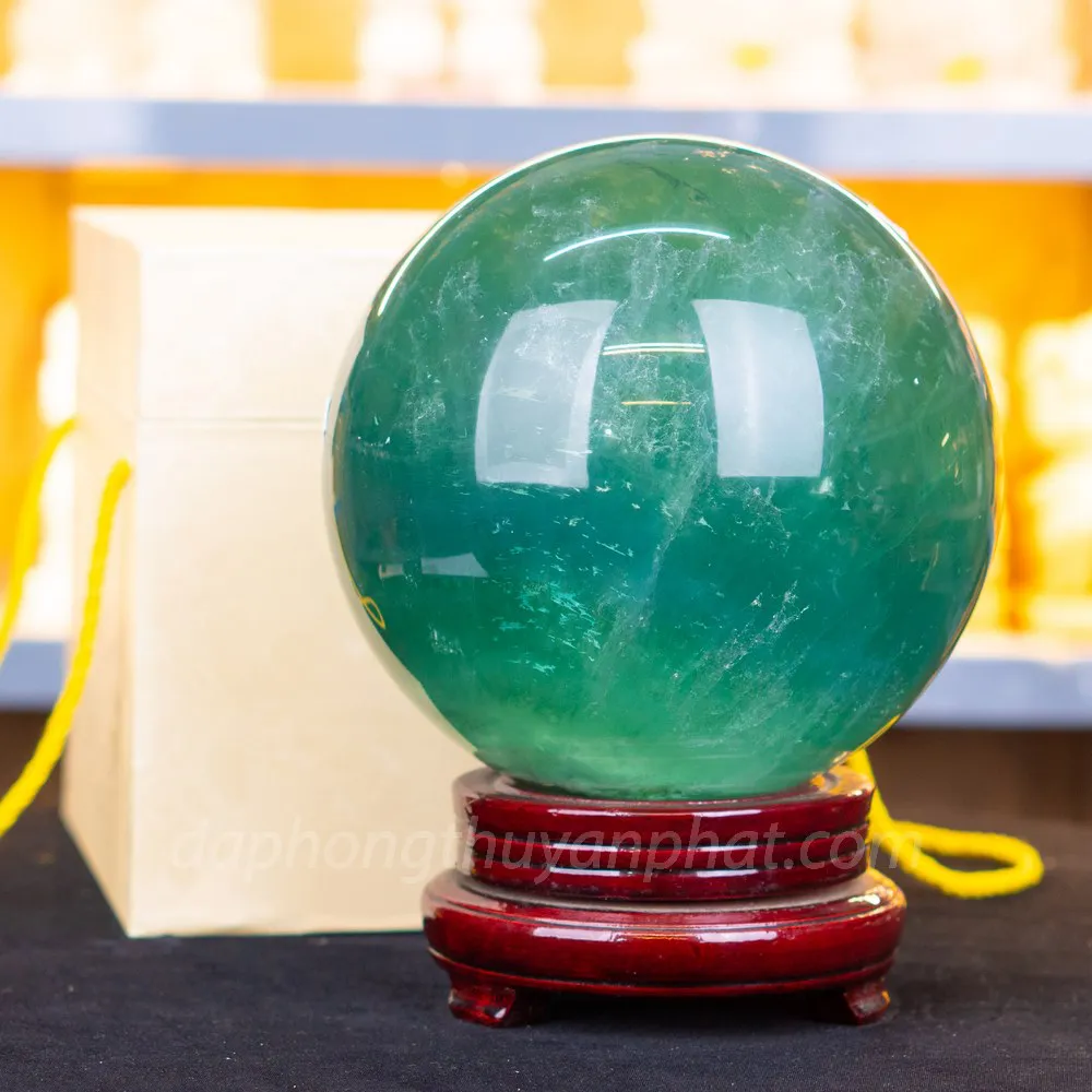 Quả Cầu Thạch Anh Xanh - Fluorite Xanh Trong Thấu Quang VIP 10.56kg - 17cm M26501056