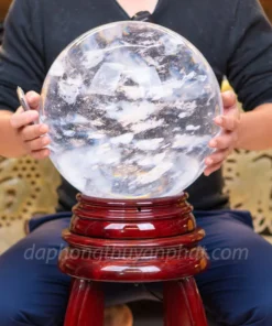 Quả Cầu Phong Thủy Màu Trắng | Đá Núi Lửa Trắng 34.8kg - M203411