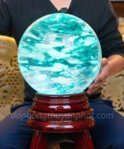 Quả Cầu Phong Thủy Màu Trắng | Đá Núi Lửa Trắng 34.8kg - M203411