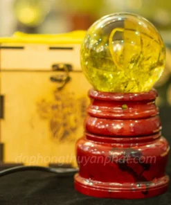 Quả Cầu Phong Thủy Đá Thạch Anh Vàng 1.22kg - 10cm AH001