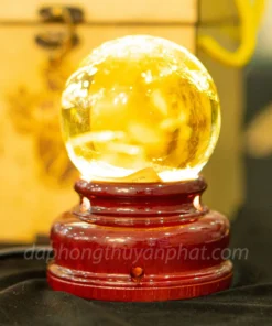 Quả Cầu Phong Thủy Đá Thạch Anh Vàng 0.59kg - 8cm