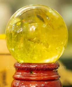 Quả Cầu Phong Thủy Đá Thạch Anh Vàng 1.78kg - 11cm AH004