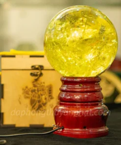 Quả Cầu Phong Thủy Đá Thạch Anh Vàng 4.13kg - 14,5cm AH006