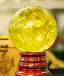 Quả Cầu Phong Thủy Đá Thạch Anh Vàng 4.13kg - 14,5cm AH006