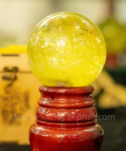 Quả Cầu Phong Thủy Đá Thạch Anh Vàng 2.01kg - 12cm AH007