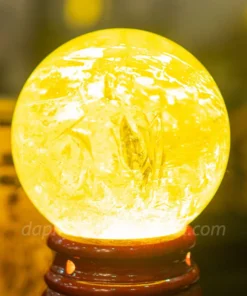 Quả Cầu Phong Thủy Đá Thạch Anh Vàng 2.01kg - 12cm AH007
