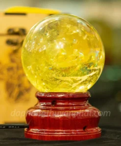 Quả Cầu Phong Thủy Đá Thạch Anh Vàng 1.21kg - 9.5cm AH010