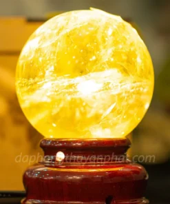 Quả Cầu Phong Thủy Đá Thạch Anh Vàng 1.21kg - 9.5cm AH010
