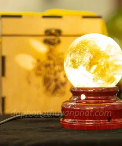 Quả Cầu Phong Thủy Đá Thạch Anh Vàng 0.66kg - 8cm