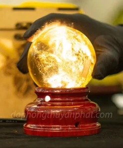 Quả Cầu Phong Thủy Đá Thạch Anh Vàng 0.66kg - 8cm