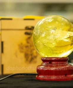 Quả Cầu Phong Thủy Đá Thạch Anh Vàng 1.49kg - 10cm AH014