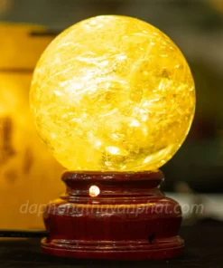 Quả Cầu Phong Thủy Đá Thạch Anh Vàng 1.49kg - 10cm AH014