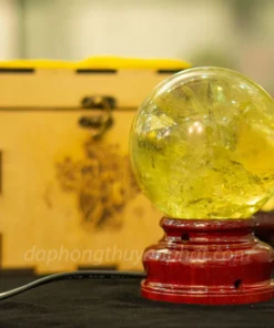 Quả Cầu Phong Thủy Đá Thạch Anh Vàng 1.52kg - 10cm AH015