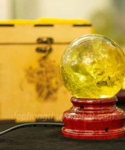 Quả Cầu Phong Thủy Đá Thạch Anh Vàng 1.07kg - 9cm AH016